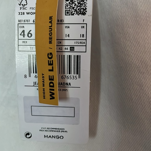 NWT Mango Ariadna High Waist Wide Leg Jeans - Picture 4 of 6